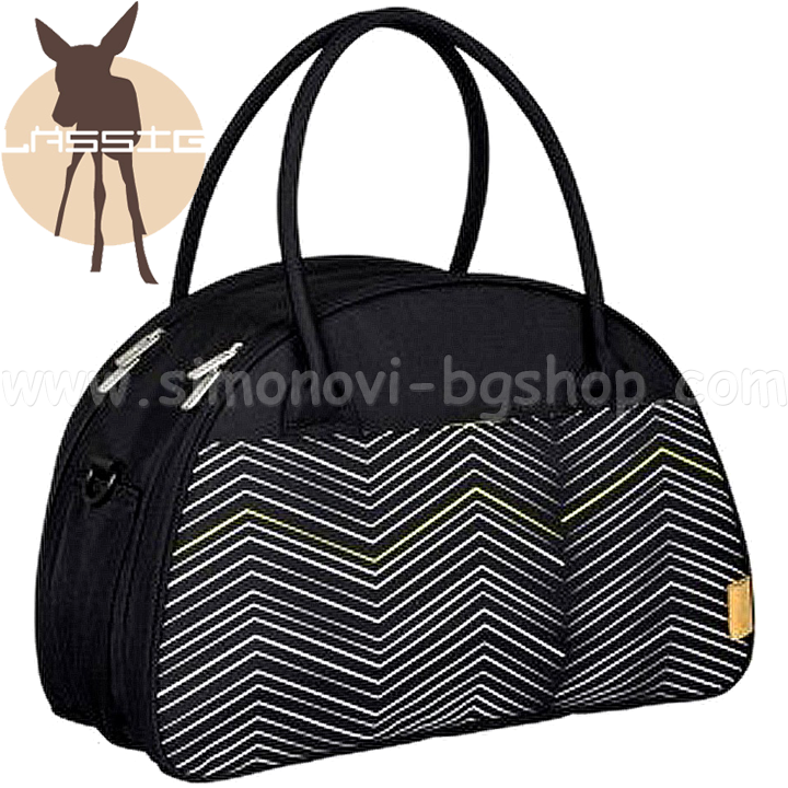 Lassig Geanta casual umăr ZigZag negru și alb